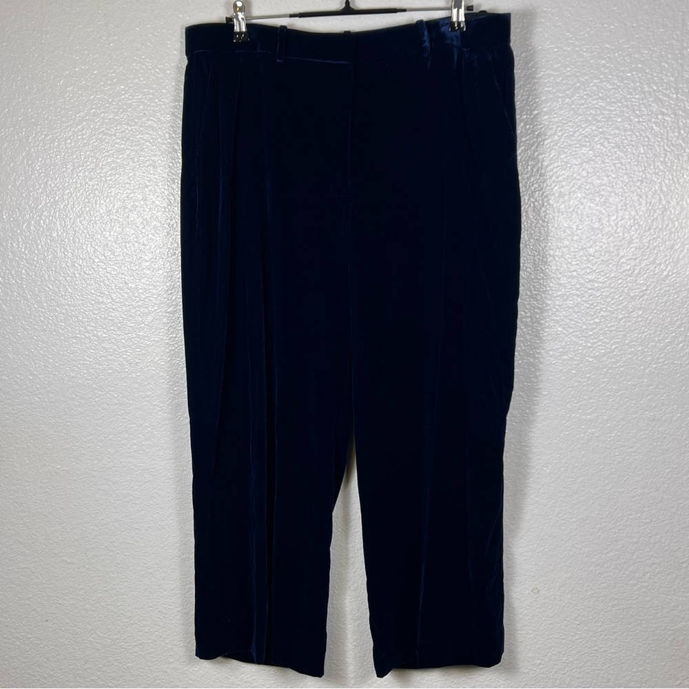 Theory Velvet Relax Straight Leg Blueberry Color Women’s Pants Size 14 - Picture 4 of 14